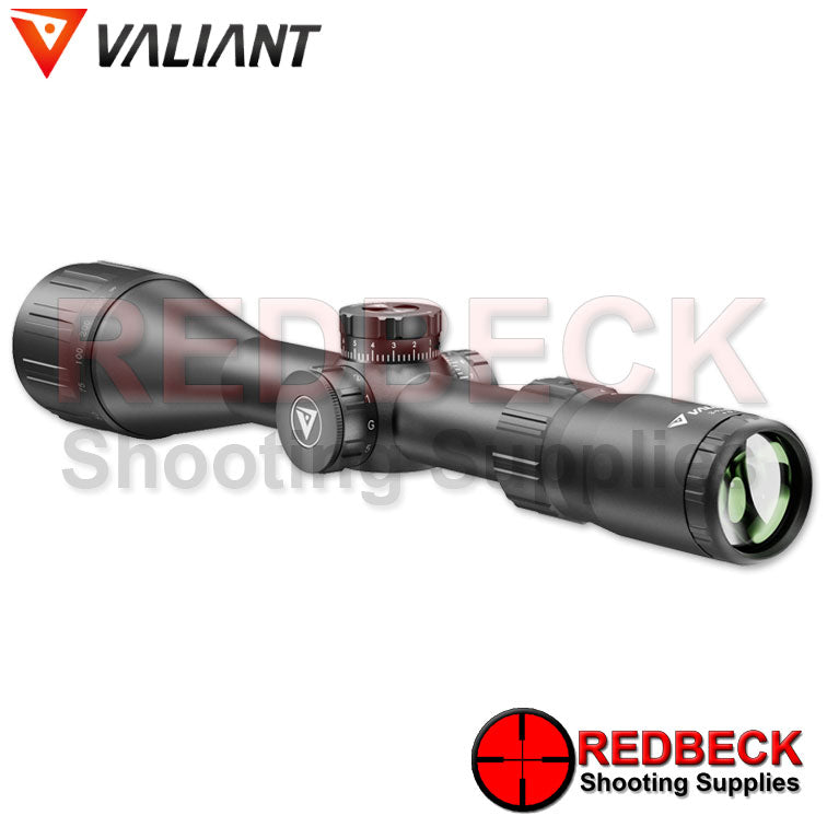 Valiant Optics Air Rifle and Rifle LYNX 3-9X40 AO MIL DOT Rear View Showing The Exposed Turrets.