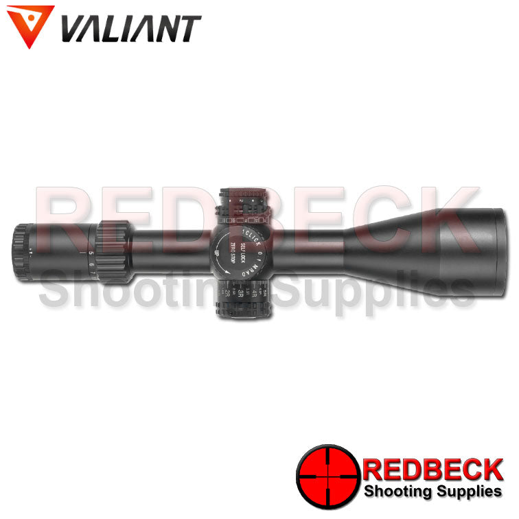 Valiant Optics Air Rifle and Rifle Scope 5-25x56 Top View Showing a Clear View of Both Exposed Side Turrets.