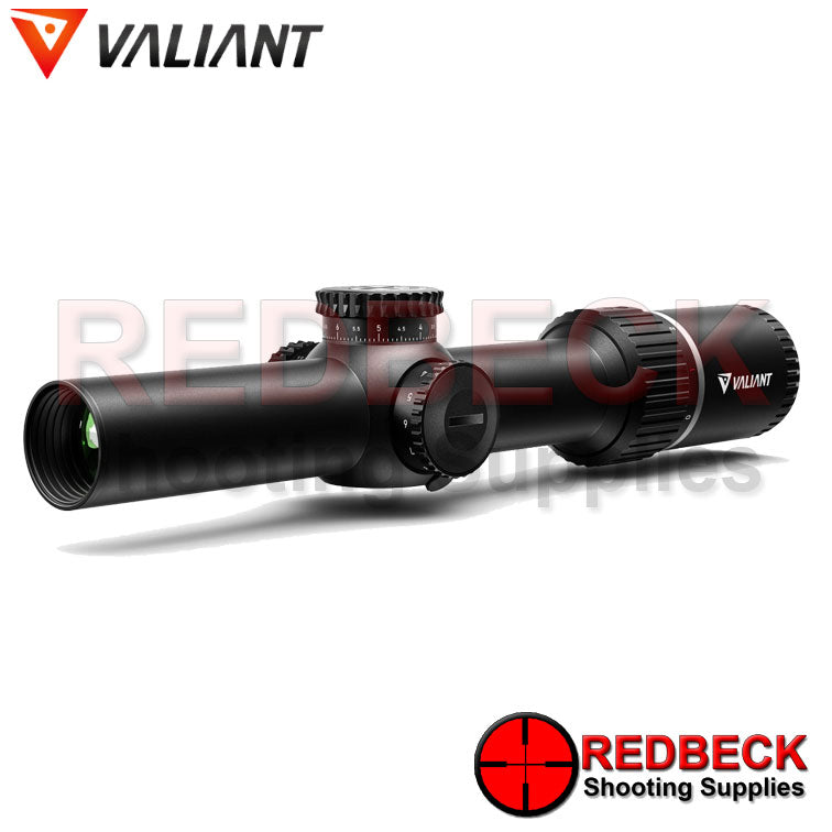 Valiant Optics Air Rifle and Rifle Scope KRONOS 1-6X24 MIL TACTICAL MRAD Front View Showing The 24mm Objective Lens