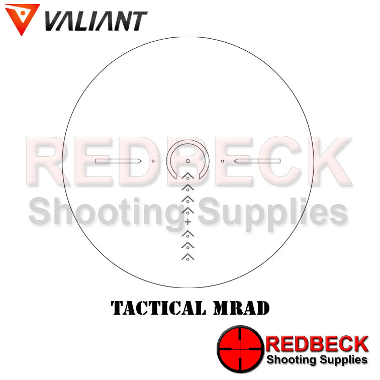 Valiant Optics Air Rifle and Rifle Scope KRONOS 1-6X24 MIL TACTICAL MRAD Reticle Showing An Overall Look Of The Reticle.