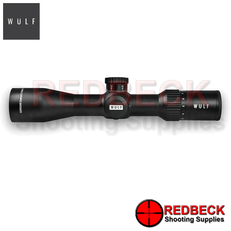 WULF Compact Pro 3-10x40 Rifle Scope Side View showing the wulf logo.