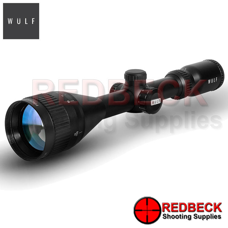 WULF Fireball 3-9x50 Rifle Scope Front View showing the 50mm objective view.
