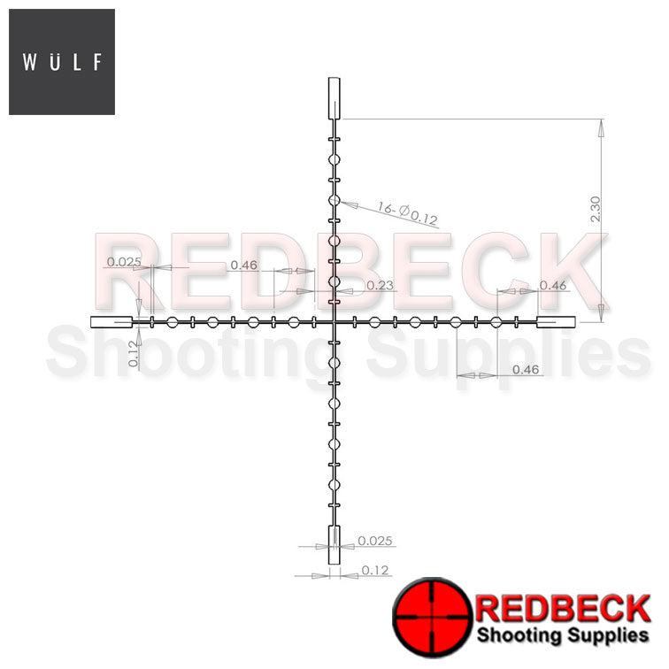 WULF Fireball 3-9x50 Rifle Scope Reticle View showing a detailed look at the reticle.