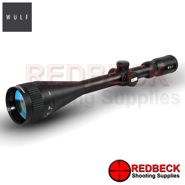 WULF Fireball LR 6-24x50 Rifle Scope Front View showing the 50mm front objective lens