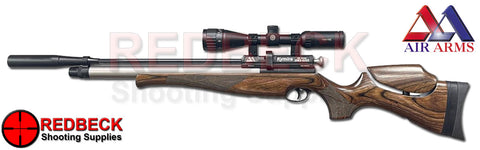 The Air Arms Kymira limited edition air rifle shown from left hand side.