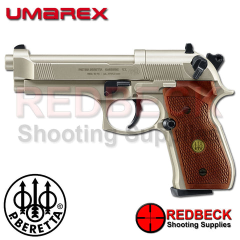 Beretta 92 FS Nickel With Wood Grips C02 Air Pistol