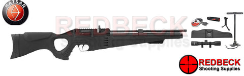 Hatsan Flash 101 Combo Deal includes airgun, pump, gun bag scope, mounts, pellets, bipod, muzel flash.