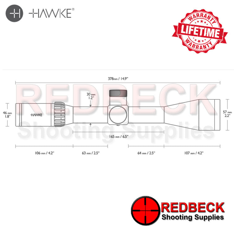 Hawke Airmax 30 WA Wide Angled SF Second Focal Plane 6-24×50 SF Scope