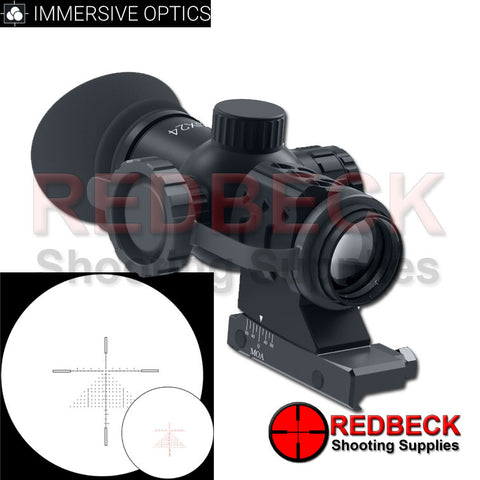 The Immersive Optics 10x24 Prismatic Air Rifle Scope with Extended Mil Dot Reticle is the worlds’ smallest and lightest X10 sight. Despite it has only 24mm objective lens, it still has incredible for the size bright image