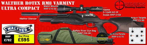 Walther Rotex Varmint RM8 Ultra Carbine Bag Package deal