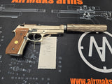Second Hand Beretta M92 FS Nickel with Walnut grips .177