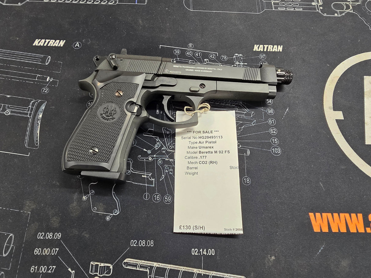 Second Hand Beretta M92 FS Black .177