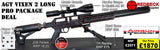 AGT AIRGUN TECHNOLOGY VIXEN 2 LONG PRO PACKAGE DEAL INCLUDES HAWKE 3-12X50 SCOPE, MATCH MOUNTS, WEAVER BIPOD, HARDCASE, PELLETS AND TARGETS.