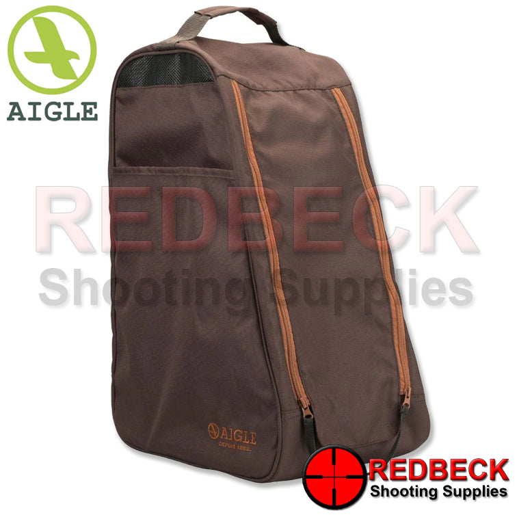 AIGLE WELLY BOOT BAG. THIS WELLINGTON BOOT BAG IS SHOWN IN A LIGHT BROWN COLOUR.