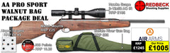 Air Arms&nbsp;Pro Sport Walnut air rifle
Hawke 3-12x50 AO IR Scope
Match Mounts
Buffalo River Gun Bag
