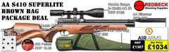 A fully tested certificated quality rifle.
A detailed test certificate
Manufacturers Guarantee
Air Arms S410&nbsp;Superlite air rifle
Air Arms Silencer&nbsp;
Hawke 3-12x50 AO IR Scope
Match Mounts
2 Magazines
Fill Valve
Pellets
Targets