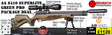 The Air Arms S410 Superlite Hunter Green professional package deals includes the super light S400 rifle, Air Arms Silencer, Hawke 3-12x50 AO IR Scope, Match Mounts, Hardcase, Bipod and Stud, Pellets and Targets.