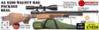 The Air Arms S500 Walnut Bag package deal includes S500 with walnut sporter stock, hawke 2-12x50 ao ir scope, match mounts, air arms silencer, airgun bag, pellets and targets.