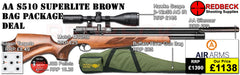 Air Arms S510&nbsp;Superlite air rifle
Air Arms&nbsp;Silencer&nbsp;
Hawke 3-12x50 AO IR Scope
Match Mounts
2 Magazines
Fill Valve
Pellets
Targets
Buffalo River Bag