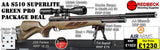 Air Arms S510 Superlite
Air Arms Silencer&nbsp;
Hawke 3-12x50 AO IR Scope
Match Mounts
2 Magazines
Fill Valve
Foam Lined Hard Case
Bipod Adapter
Tilt Bipod