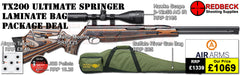Air Arms TX200 Ultimate Springer Laminate Stock air rifle
Hawke 3-12x50 AO IR Scope
Match Mounts
Buffalo River Gun Bag
JSB Pellets
Targets