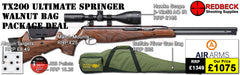 Air Arms TX200 Ultimate Springer with&nbsp;Walnut Stock air rifle
Hawke 3-12x50 AO IR Scope
Match Mounts
Buffalo River Gun Bag
