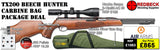 Air Arms TX200 HC Beech air rifle
Hawke 3-12x50 AO IR Scope
Match Mounts
Buffalo River Gun Bag