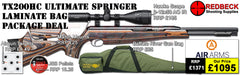 Air Arms TX200HC Hunter Carbine Ultimate Springer Laminate Stock air rifle
Hawke 3-12x50 AO IR Scope
Match Mounts
Buffalo River Gun Bag
JSB Pellets
Targets