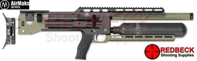 AIR MAKS ARMS Krait PRO MKII Long Right Side View Showing the 20 MOA Picatinny Rail. 