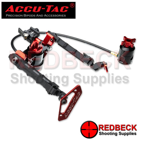 Accu-Tac Air Rifle And Rifle Hydro Bipod 5.13"-12" Picatinny Overall View Showing Most Of The Key Features Of The Bipod With The Accu-Tec Engravings On The Feet. 