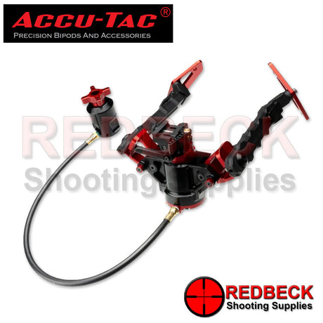 Accu-Tac Air Rifle And Rifle Hydro Bipod 5.13"-12" Picatinny Rear View Showing The Throw Lever And The Skeleton Design Of The Quick Release System. 