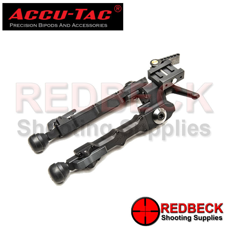 Accu-Tac BR-4 Rifle And Air Rifle G2 QD Picatinny Bipod Angled Front View Showing The Bipod In Its Collapsed Position.   