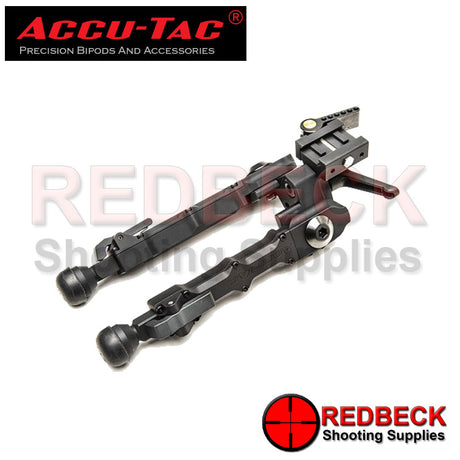 Accu-Tac BR-4 Rifle And Air Rifle G2 QD Picatinny Bipod Angled Front View Showing The Bipod In Its Collapsed Position.   