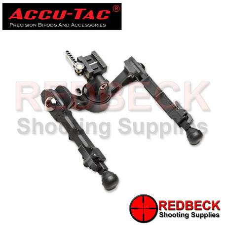 Accu-Tac FC-4 Air Rifle And Rifle G2 QD Bipod Angled Front View Showing The Overall View Of The Bipod In Its Collapsed Position.  