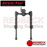 Accu-Tac FC-5 G2 Air Rifle And Rifle Picatinny Bipod Extended Top View Showing The Legs Fully Extended And The Rubber Feet.  