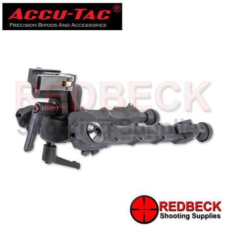 Accu-Tac PC-5 Rifle And Air Rifle Picatinny Bipod Rear View Showing The Bipod With Its 2 Adjustable Throw Lever 