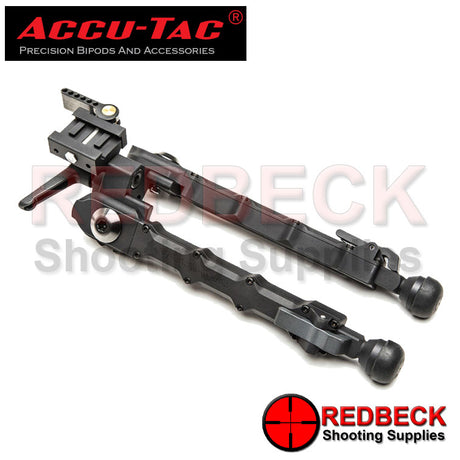 Accu-Tac SR-5 G2 Rifle And Air Rifle Picatinny Bipod Showing The Picatinny Mount And Accu-Tac Engraving Located On The Side Of The Bipod. 