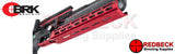 The Brocock BRK Ghost Limited Edition World Record Edition in Red and Black close up of arca rail.