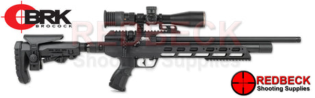BRK Ranger XR2 Recon Synthetic Air Rifle Right Side View Showing the adjustable cheek piece and the collapsible stock.