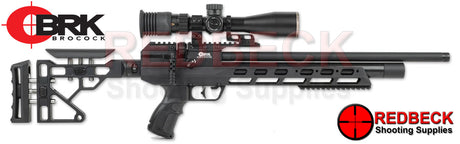 BRK Ranger XR2 Tactical Synthetic Air Rifle Right Side View Showing the adjustable power wheel and the adjustable but stock making it ideal for target shooters. 
