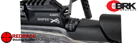 New 2026 BRK Brocock Sniper XR2 Synthetic Stock Regulated Air Rifle. closeup of new variable power adjuster