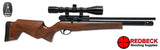 BSA BUCCANEER PRO BEECH AIR RIFLE RIGHT HAND SIDE VIEW chowing the cocking lever and the picatinny rail. 