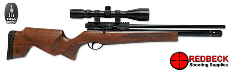 BSA BUCCANEER PRO BEECH AIR RIFLE RIGHT HAND SIDE VIEW chowing the cocking lever and the picatinny rail. 