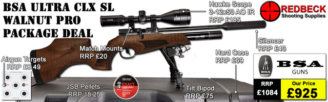BSA ULTRA CLX Walnut SL SIDE LEVER AIR RIFLE PRO HARDCASE PACKAGE DEALS INCLUDES AIRGUN HAWKE 3-12X50 AO IR MSCOPE, MATCH MOUNTS, BIPOD, HARDCASE, PELLETS AND TARGETS.