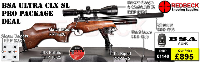 BSA ULTRA CLX SL SIDE LEVER AIR RIFLE PRO HARDCASE PACKAGE DEALS INCLUDES AIRGUN HAWKE 3-12X50 AO IR MSCOPE, MATCH MOUNTS, BIPOD, HARDCASE, PELLETS AND TARGETS.