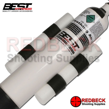 Best Fittings Universal Cylinder Anti Roll Cradle Showing how the anti roll attaches to the bottle.