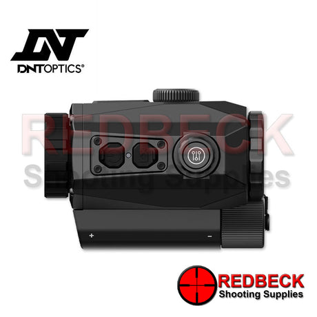 DNT OPTICS NVMD C200 Top VIEW Showing the menu buttons and the turret. 