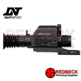 DNT OPTICS THERMNIGHT TNC335R NIGHT VISION SCOPE CHARGING PORT VIEW Showing The Weaver Rail Mounted To The Side Of The Scope 