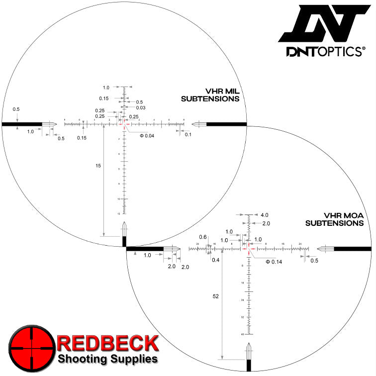 DNT OPTICS VHR RETICLE SUBTENSIONS