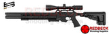 EDGAR BROTHERS EBA XV2-RS AIRRIFLE shown from right hand side includes scope and mounts and adjustable stock.